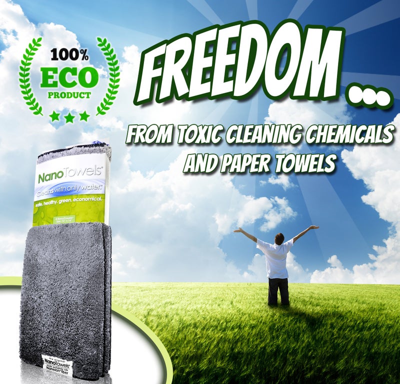 Life Miracle Nano Towels - The Amazing Eco Cloth That Cleans Virtually Any Surface with Only Water. No More Paper Towels Or Toxic Chemicals. 4-Pack (14x14, Grey) - Image 3